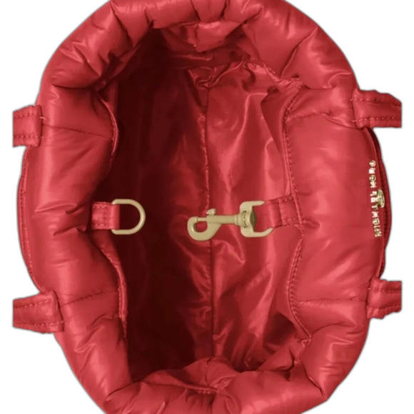 Michael Kors Stirling Small Quilted Recycled Polyester Tote Bag - Red $258 - Picture 10 of 11